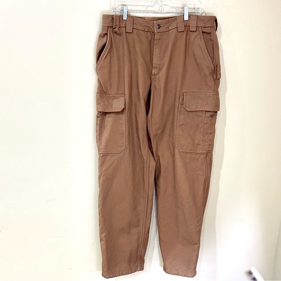 NEW Duluth Trading Co Fire Hose Fleece lined Relaxed Pants Brown 38x34 - Picture 3 of 10